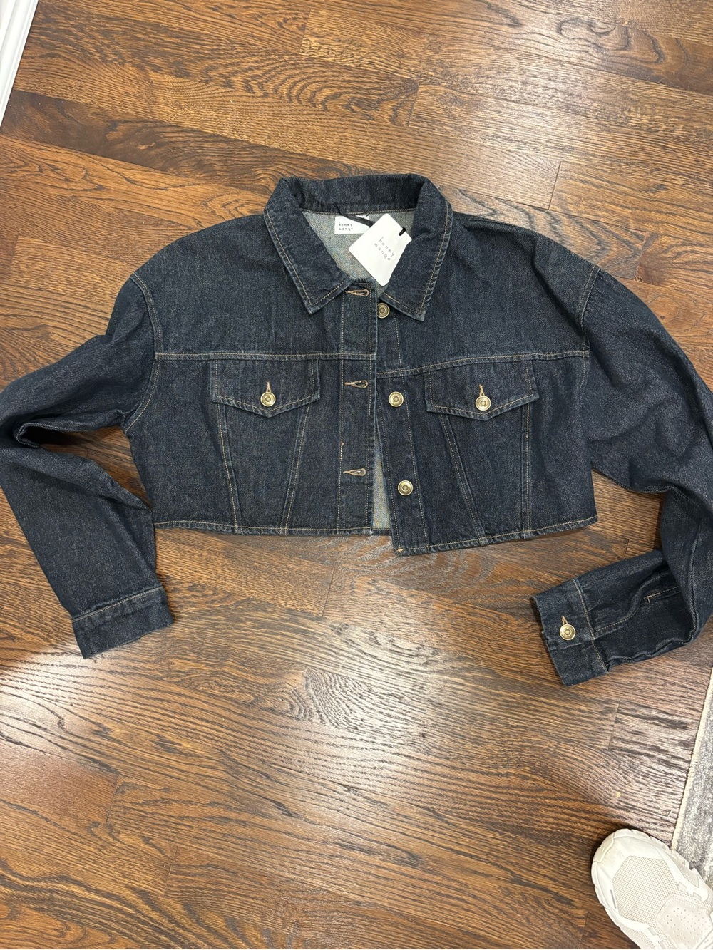 Cropped Dark Indigo Denim Jacket - Women